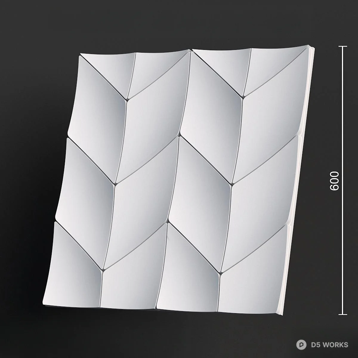 Geometric Spliced Wall Panel 3d model thumbnail 3