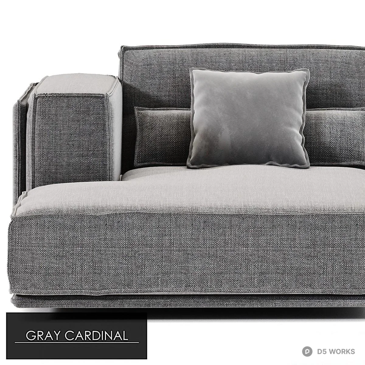 Modular Gray Fabric Sectional Sofa 3d model thumbnail 3
