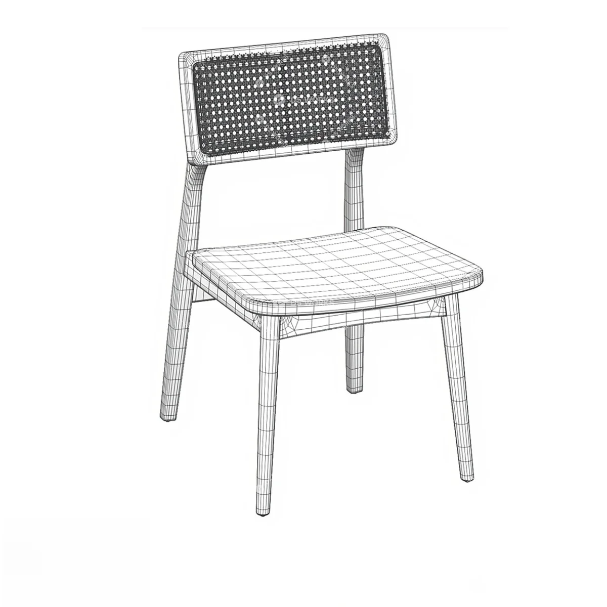 Mid-Century Modern Dining Chair 3d model thumbnail 2