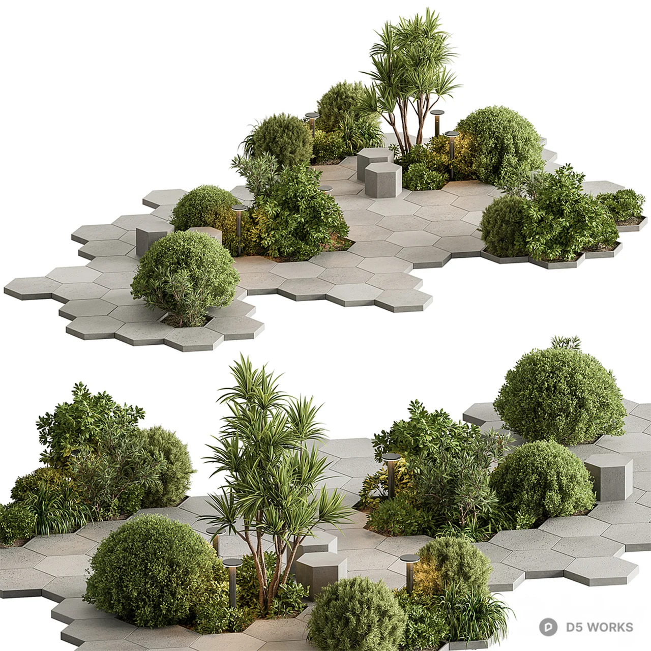 Modern Plant Cluster 3d model - Image 1