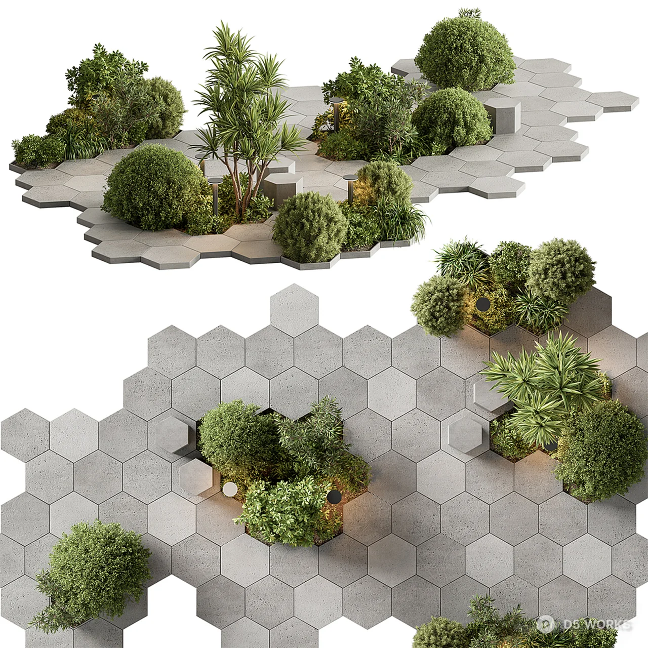 Modern Plant Cluster 3d model thumbnail 2