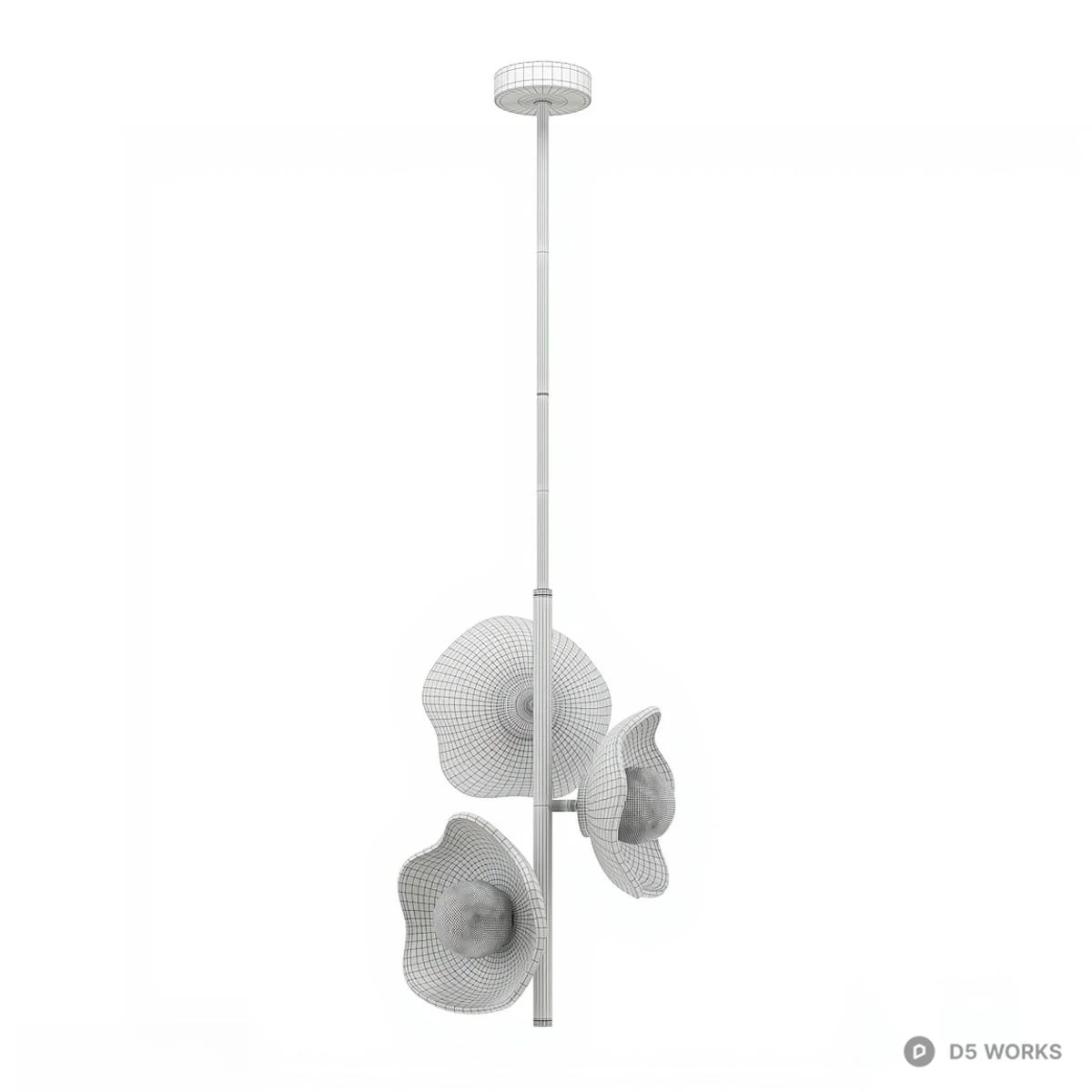 Modern Brass And Glass Pendant Light 3d model thumbnail 3