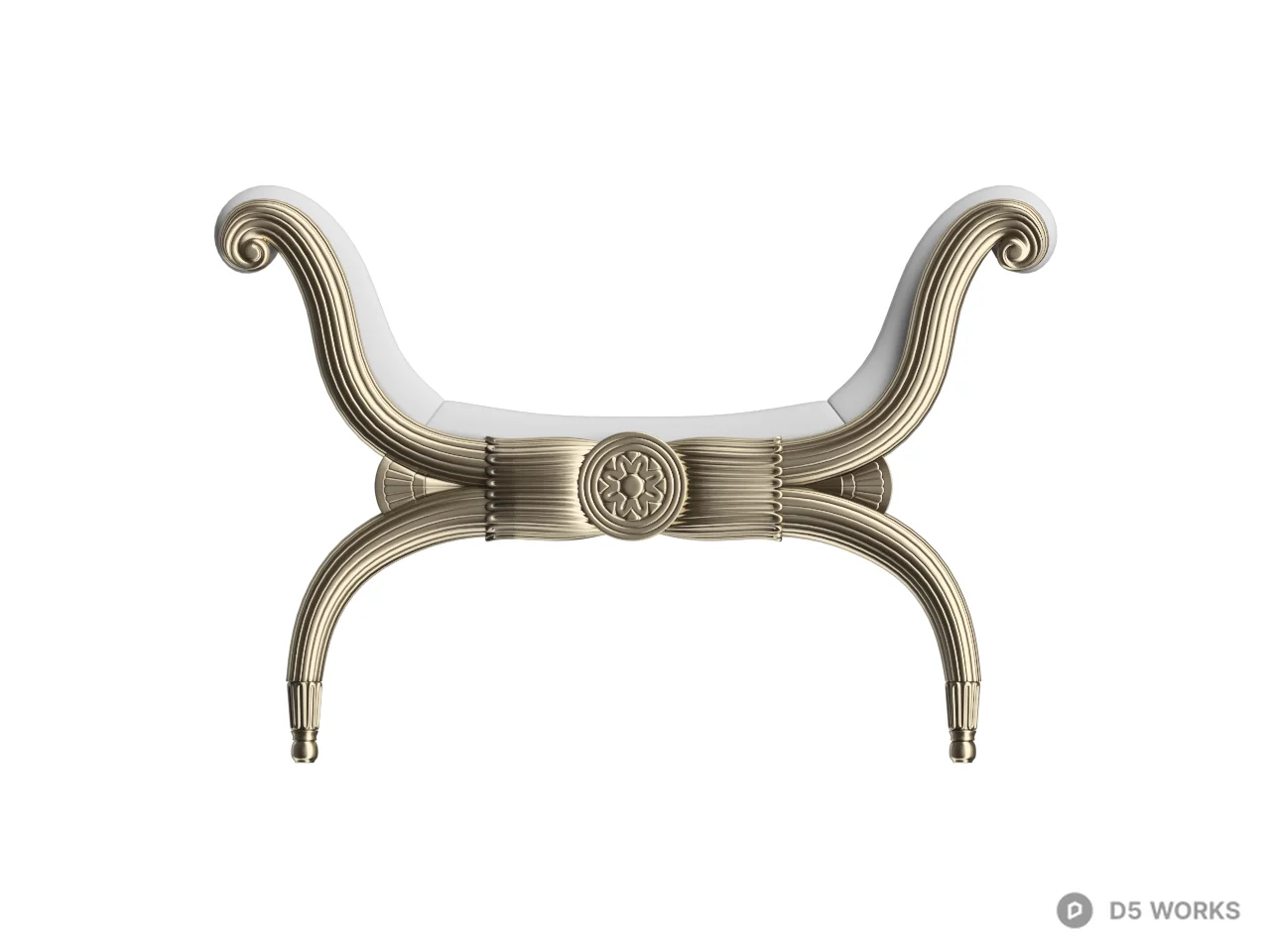Ornate Chaise Lounge 3d model thumbnail 2