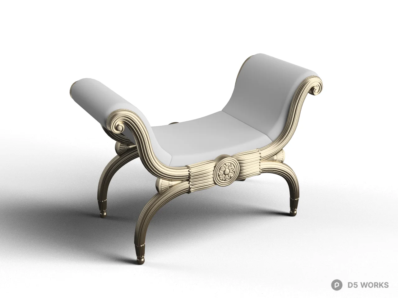 Ornate Chaise Lounge 3d model - Image 1