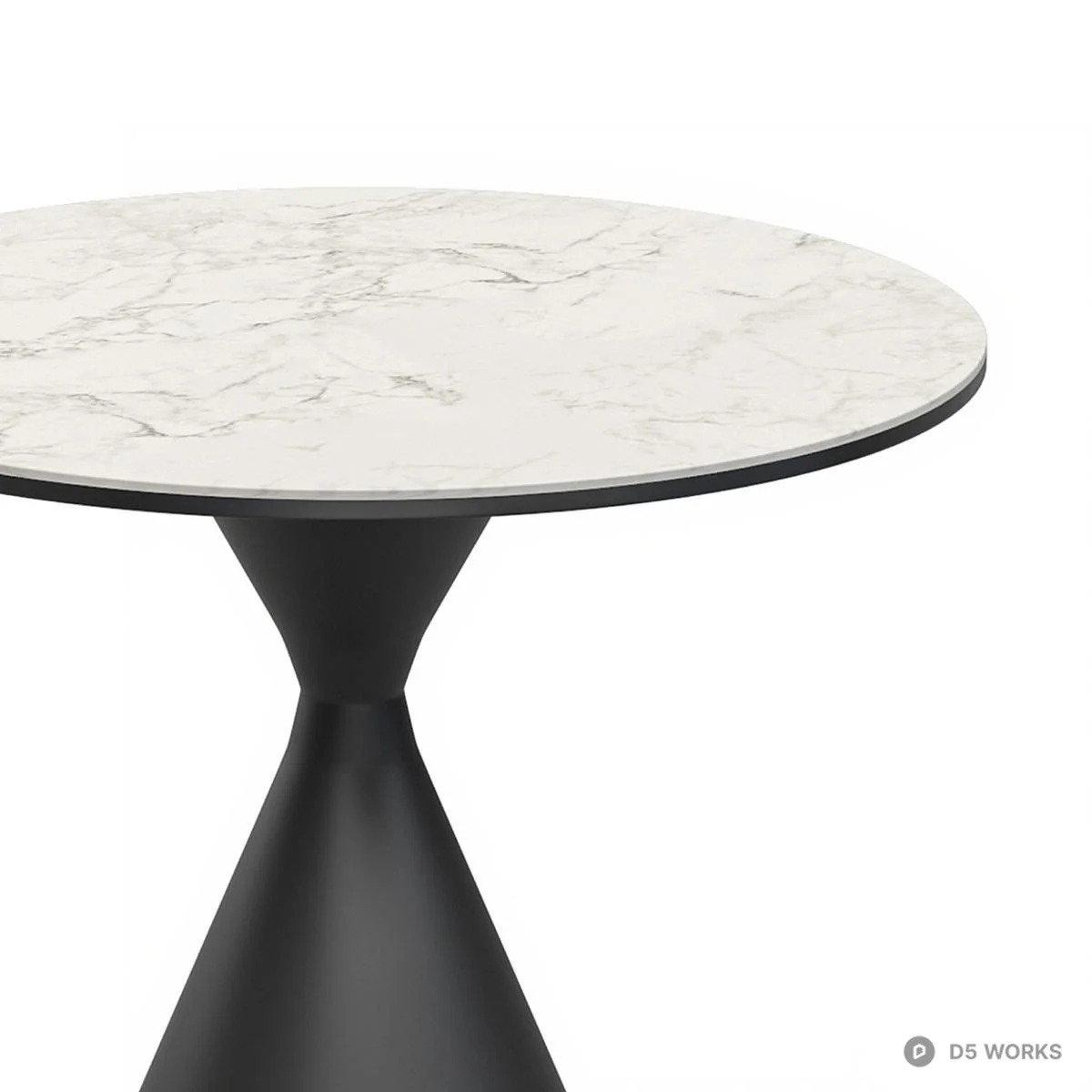 Marble Top Cone Base Side Table 3d model thumbnail 2