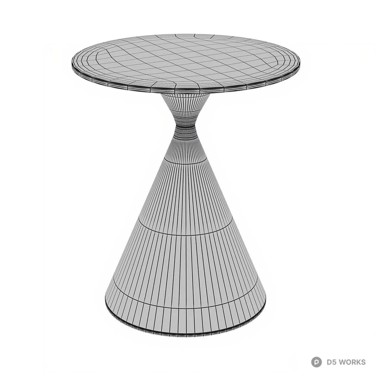 Marble Top Cone Base Side Table 3d model thumbnail 3