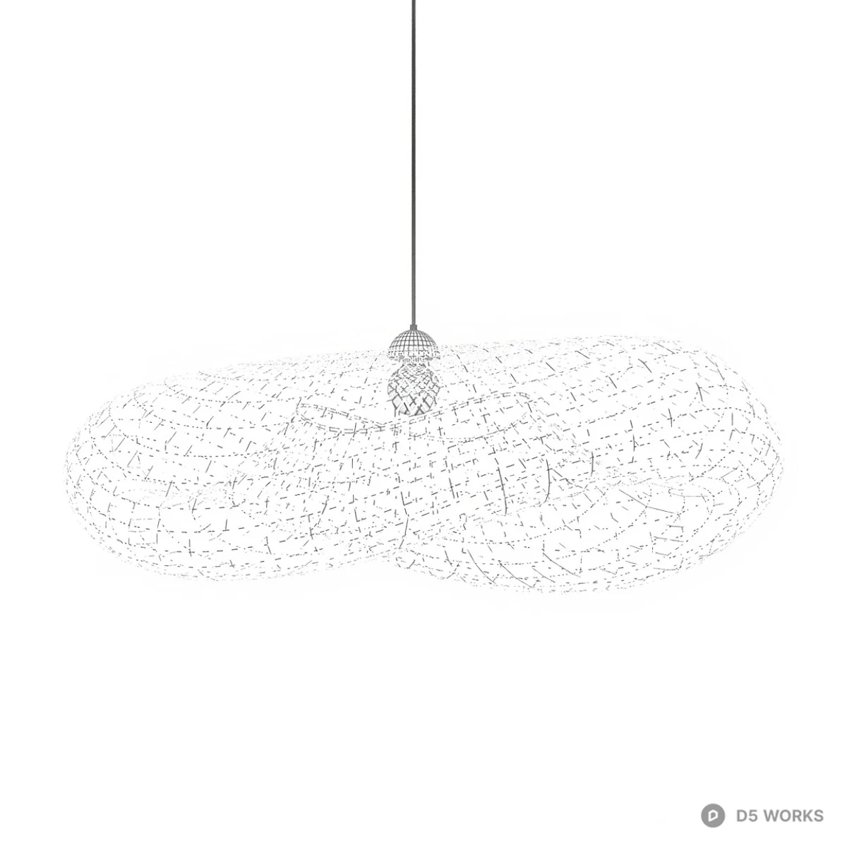 Woven Rattan Pendant Lamp 3d model thumbnail 2