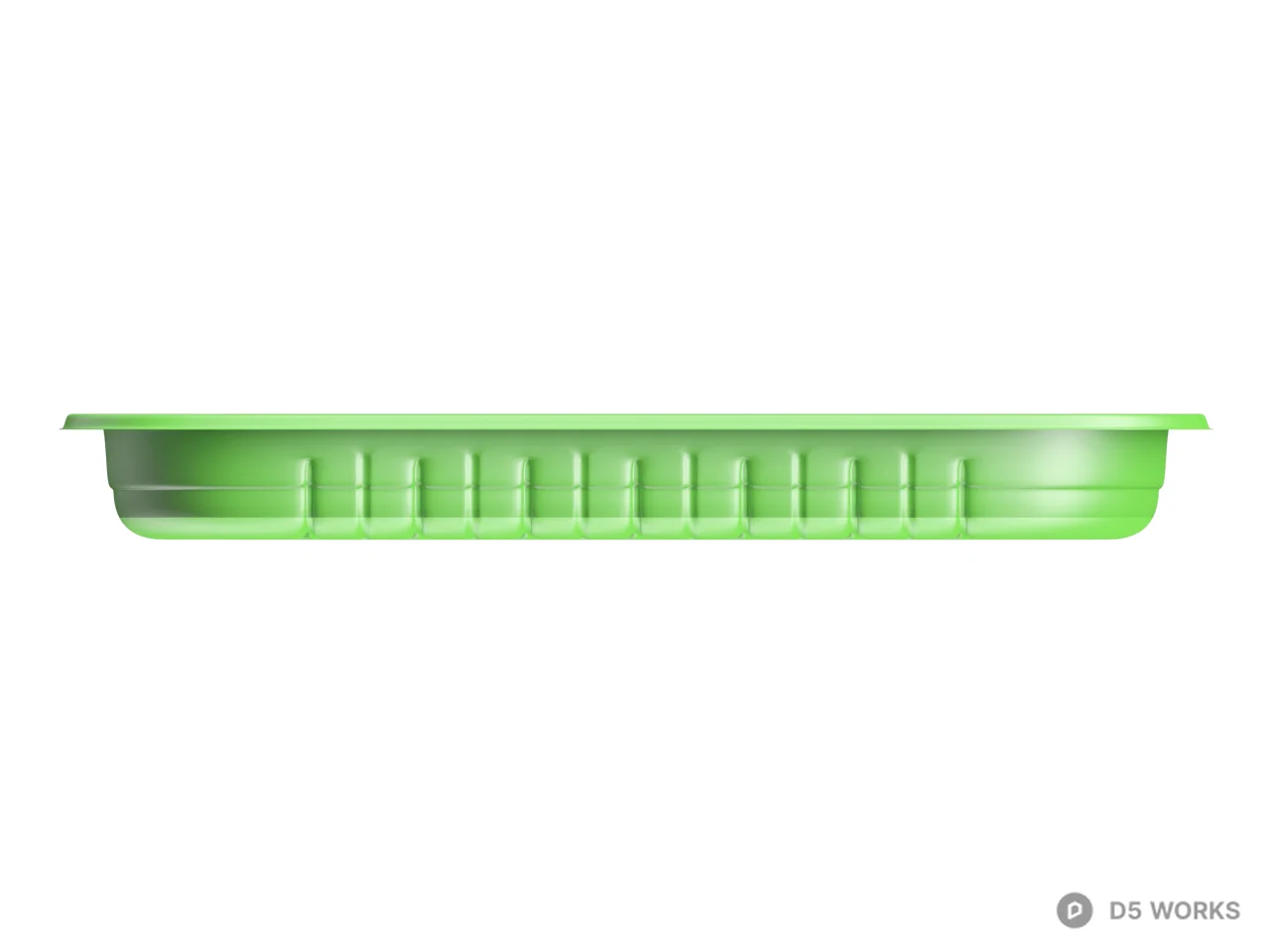 Green Plastic Drainage Tray 3d model thumbnail 2