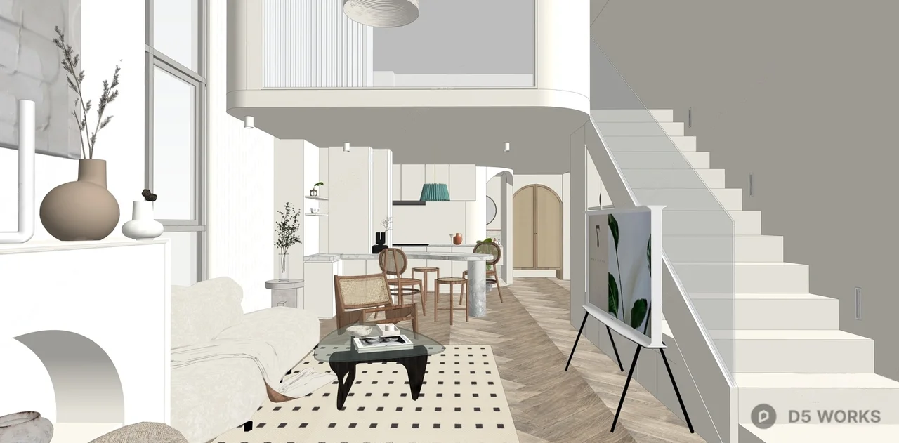 Minimalist Single Apartment Interior 3d model thumbnail 2