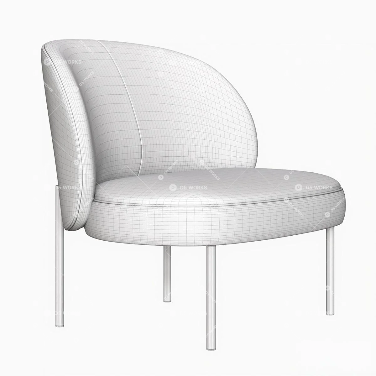 Modern Armchair 3d model thumbnail 4