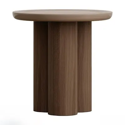 Wooden Fluted Side Table 3d model