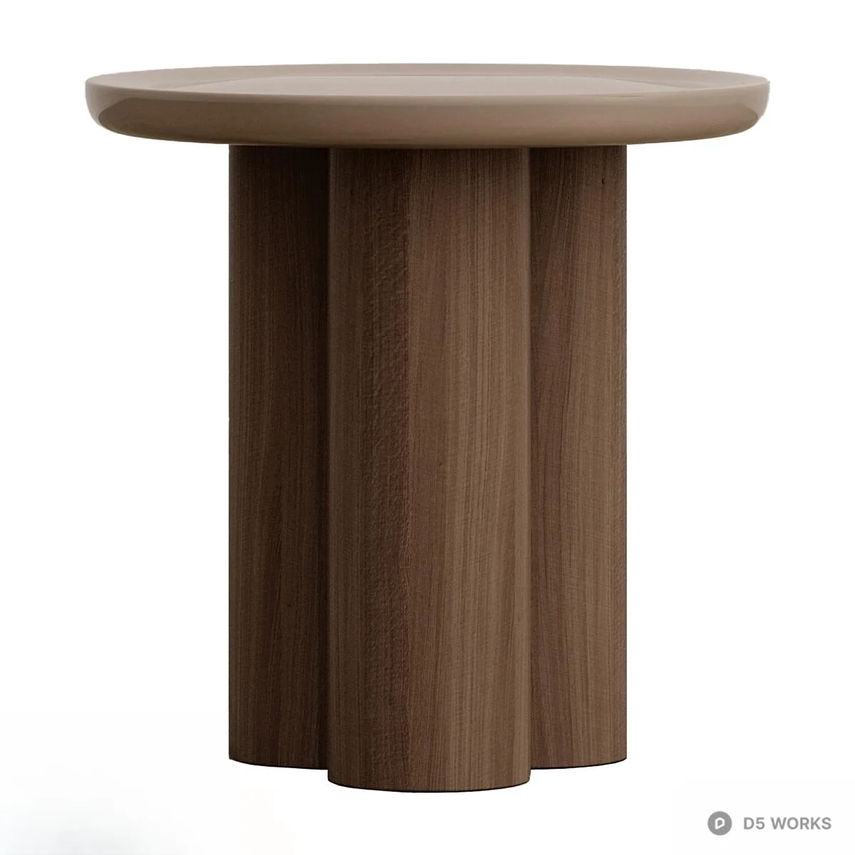 Wooden Fluted Side Table 3d model - Image 1