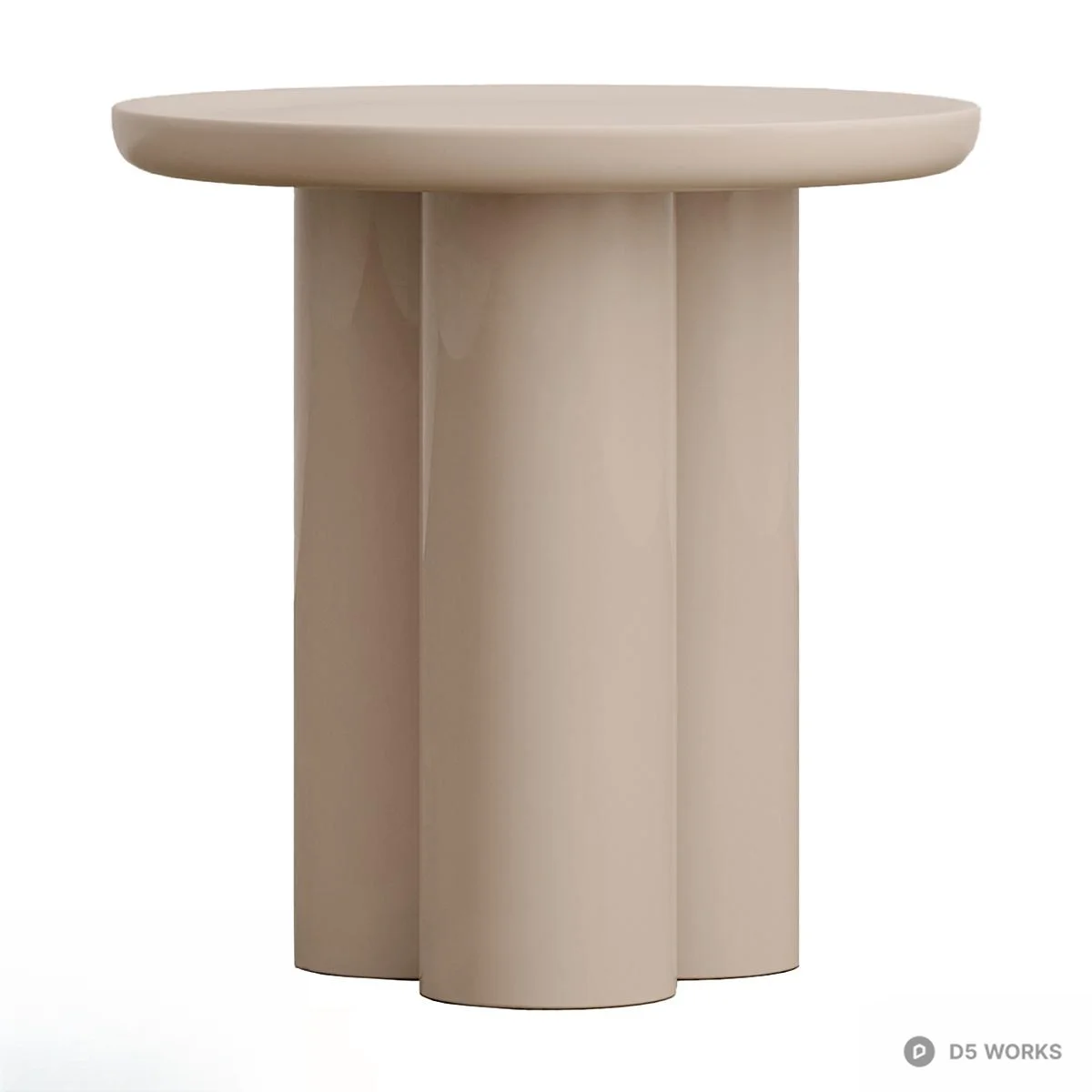 Wooden Fluted Side Table 3d model thumbnail 2