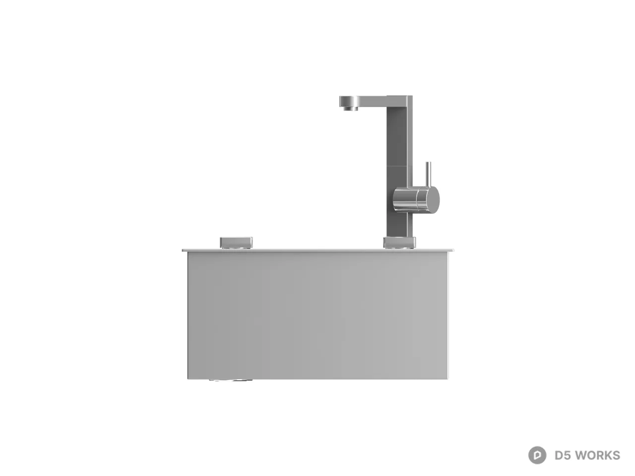 Minimalist Square Sink 3d model thumbnail 2