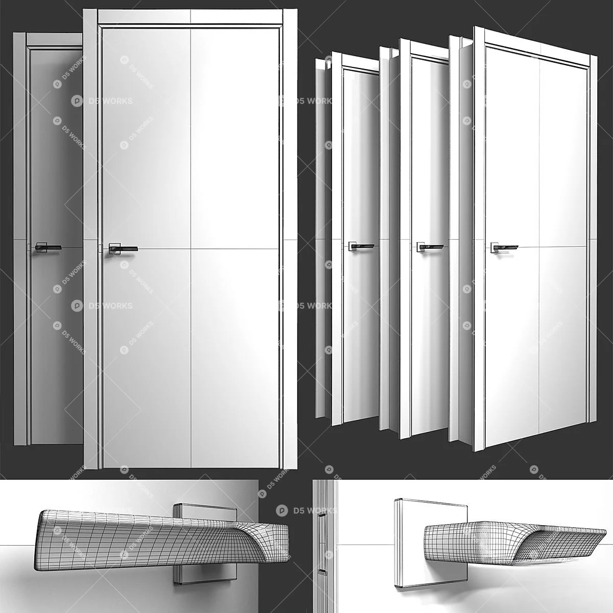 Door Set 3d model thumbnail 6