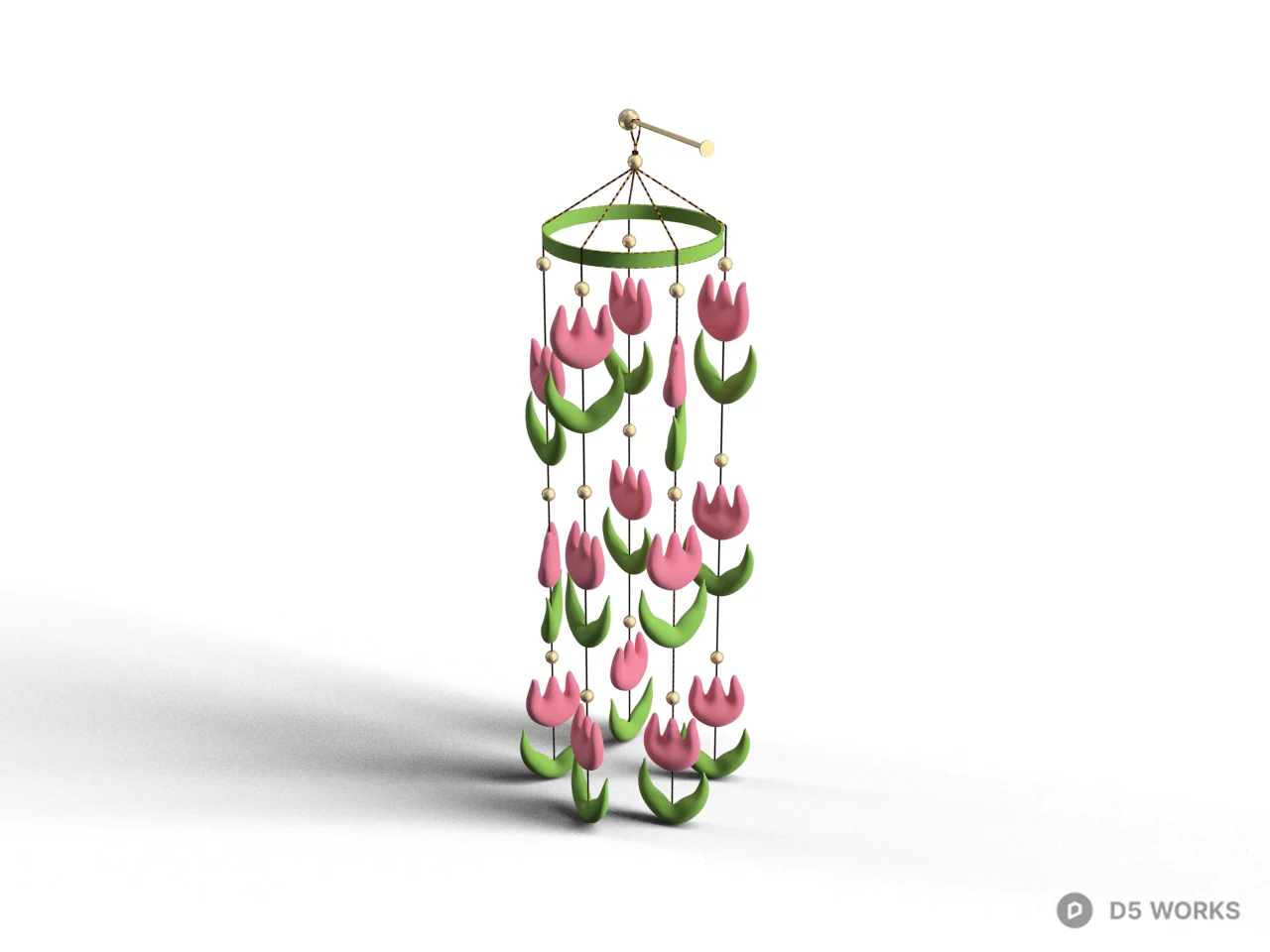 Tulip Motif Decorative Sculpture Assembly 3d model - Image 1