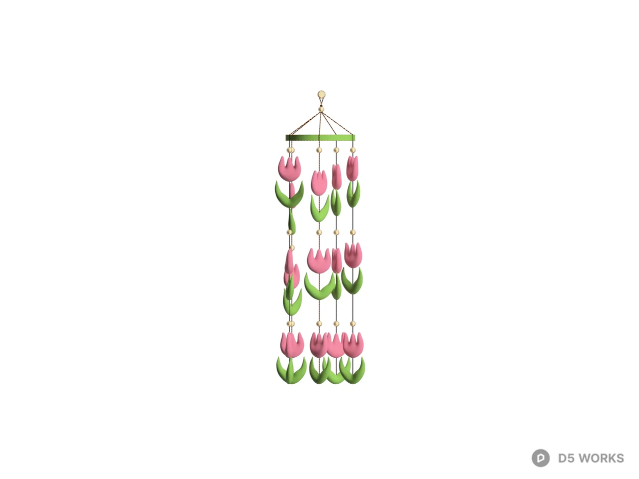 Tulip Motif Decorative Sculpture Assembly 3d model thumbnail 2