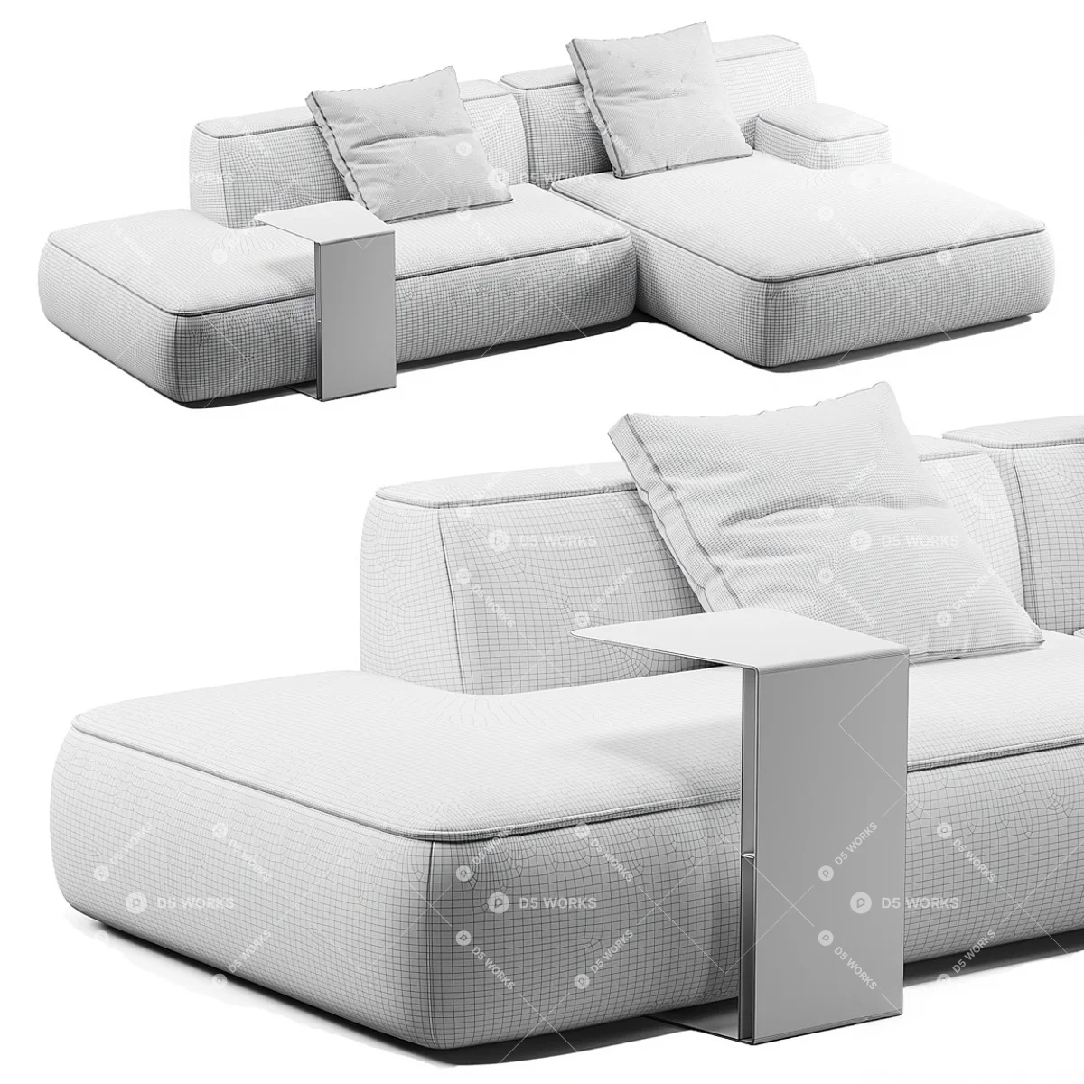 Contemporary Two-seater Sofa 3d model thumbnail 4