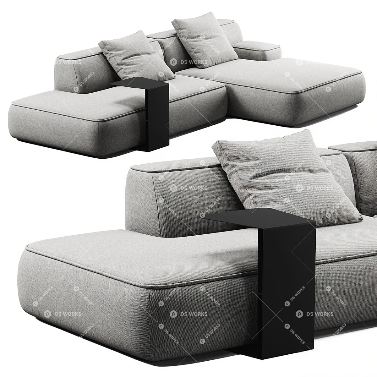 Contemporary Two-seater Sofa 3d model thumbnail 2