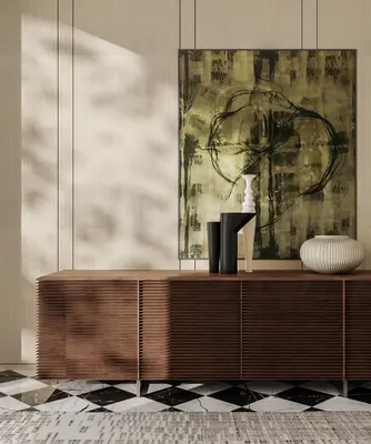 Minimalist Wooden Sideboard 3d model