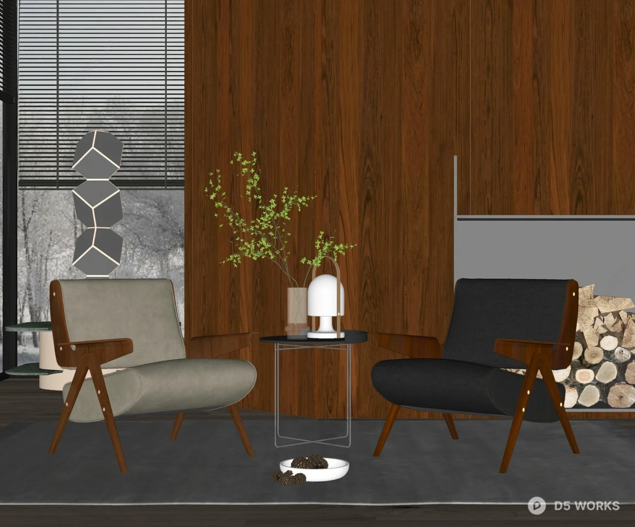 Mid Century Modern Armchair 3d model thumbnail 2