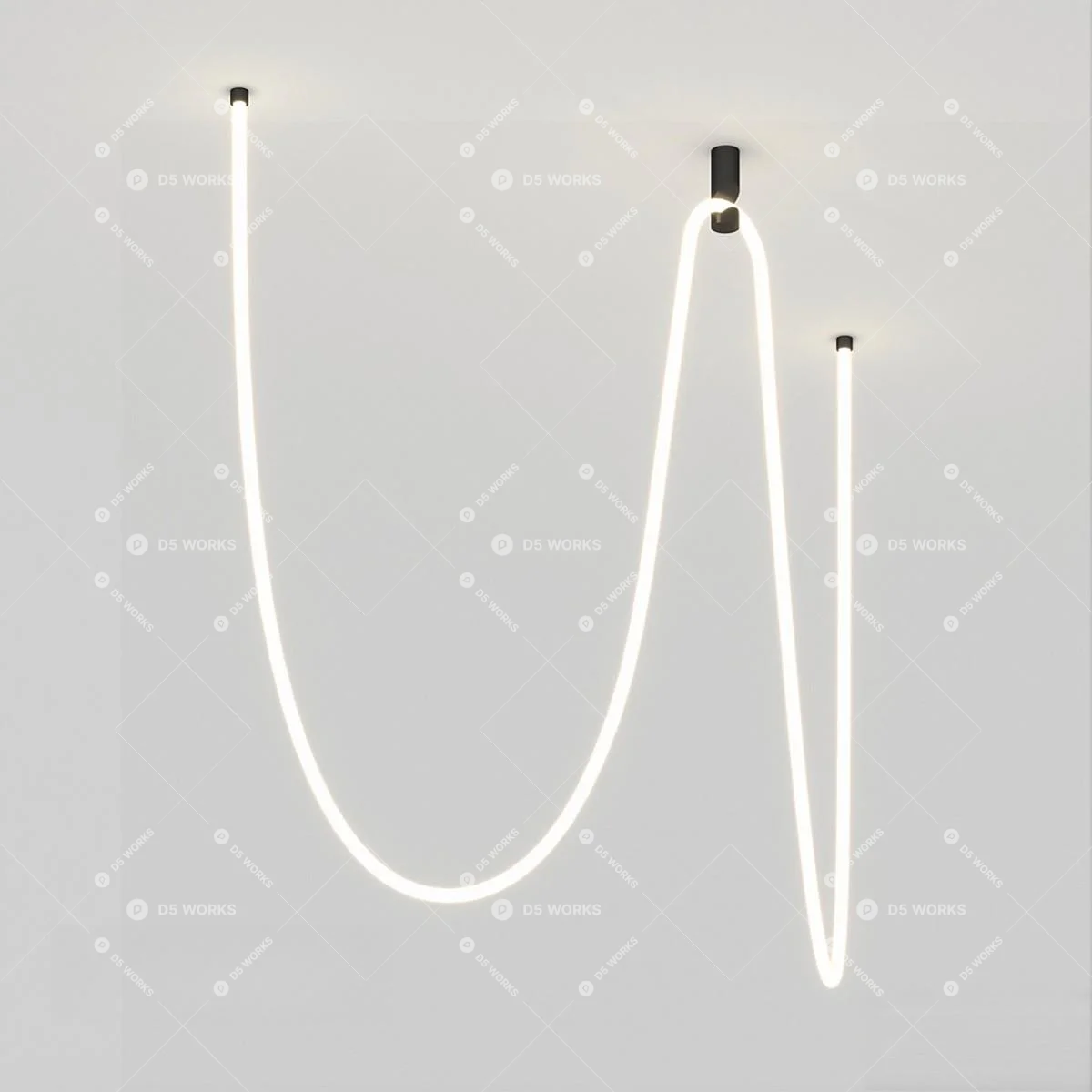 Minimalist Linear Pendant Light 3d model thumbnail 2