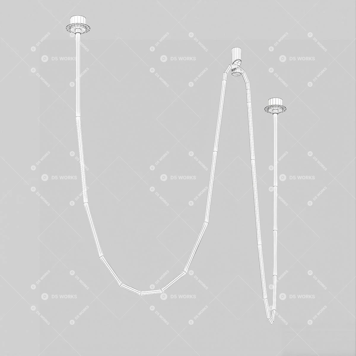 Minimalist Linear Pendant Light 3d model thumbnail 3