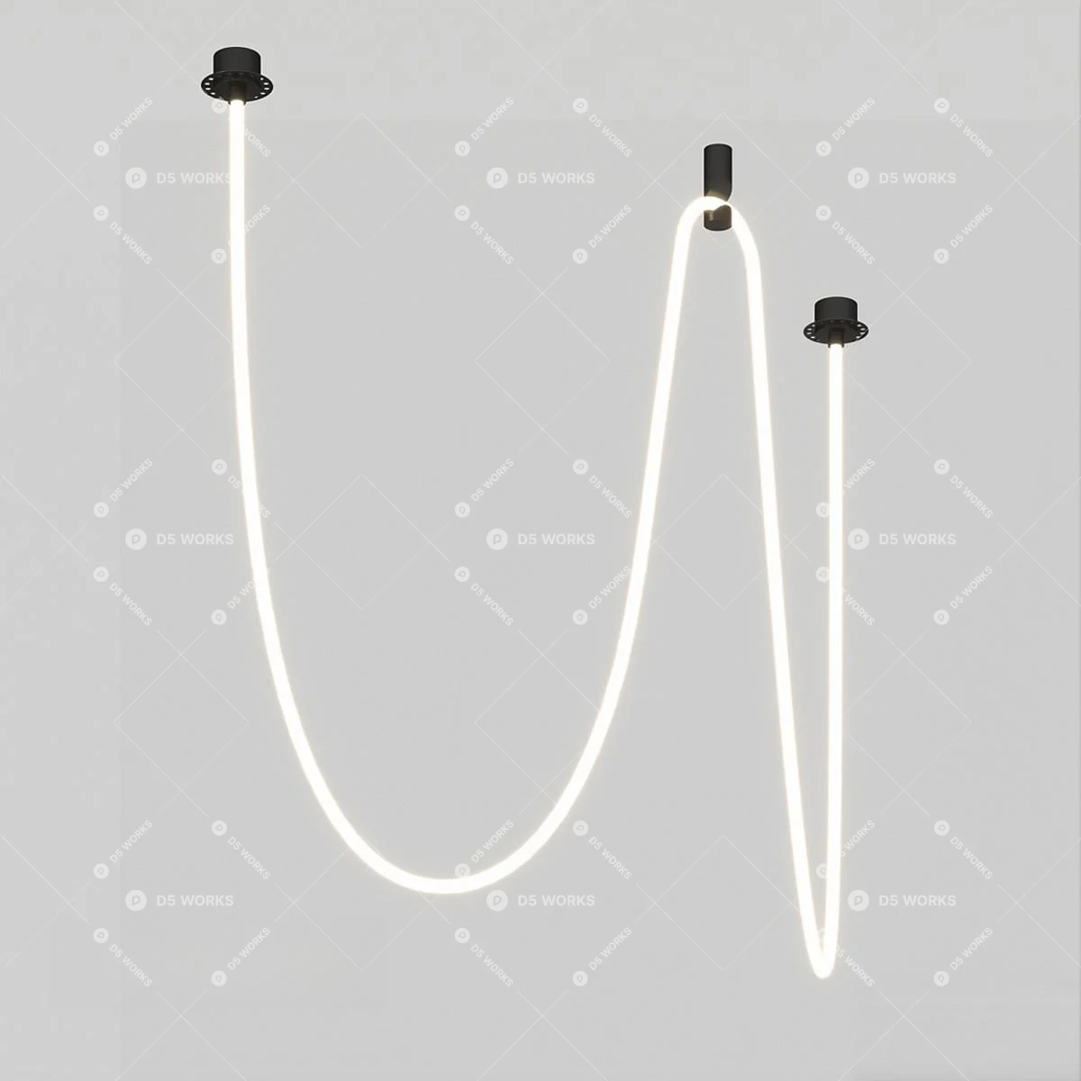 Minimalist Linear Pendant Light 3d model - Image 1
