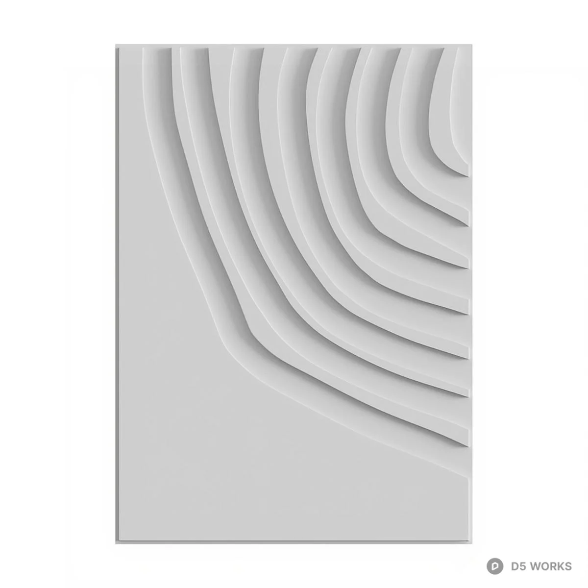 Minimalist Wave Wall Art 3d model - Image 1