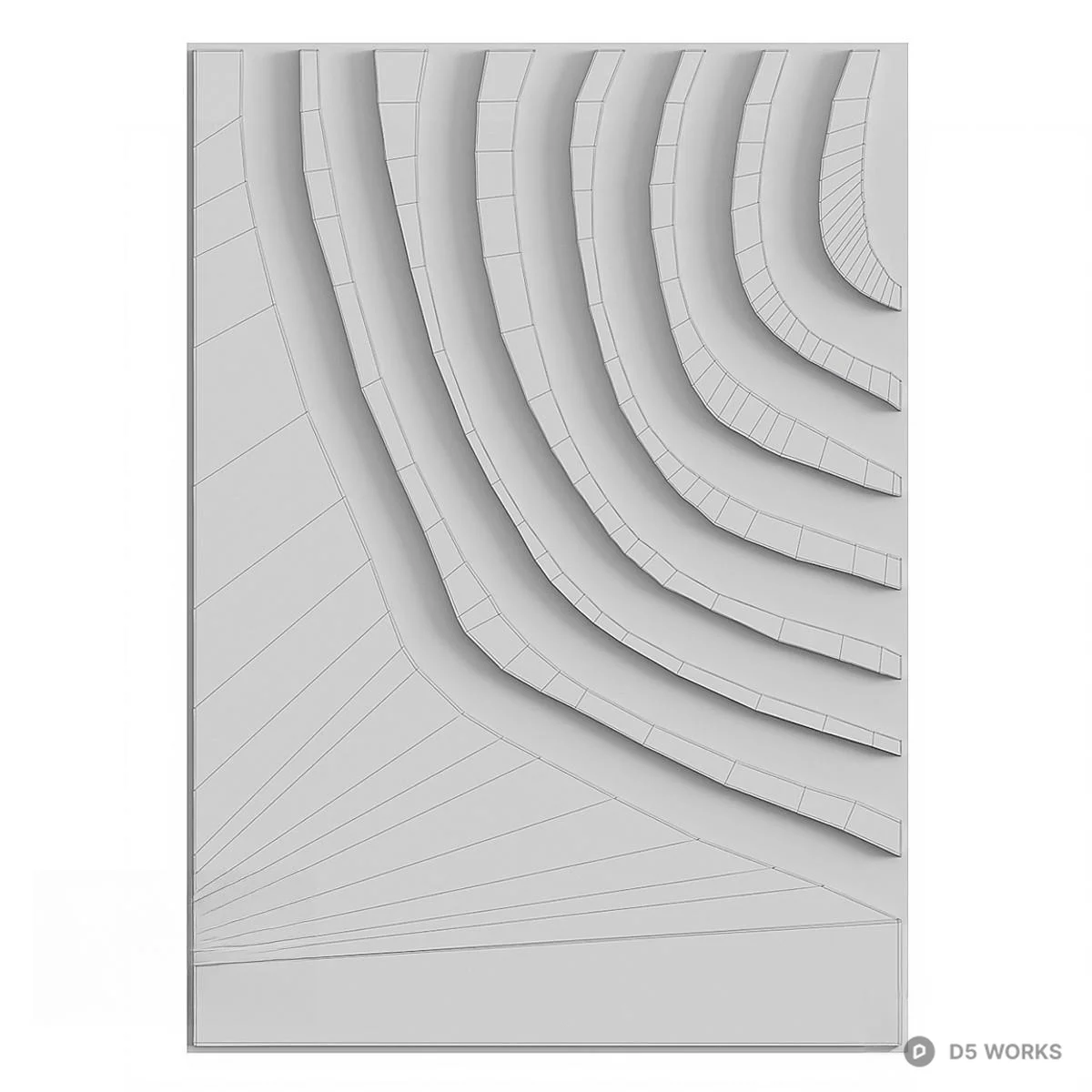 Minimalist Wave Wall Art 3d model thumbnail 2