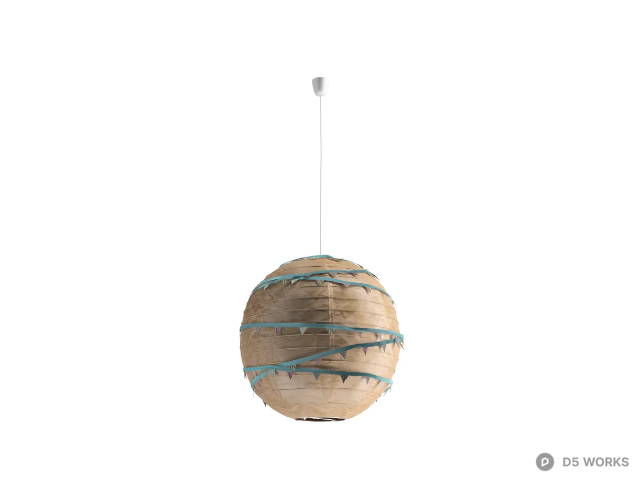 Rattan Woven Pendant Lamp 3d model - Image 1