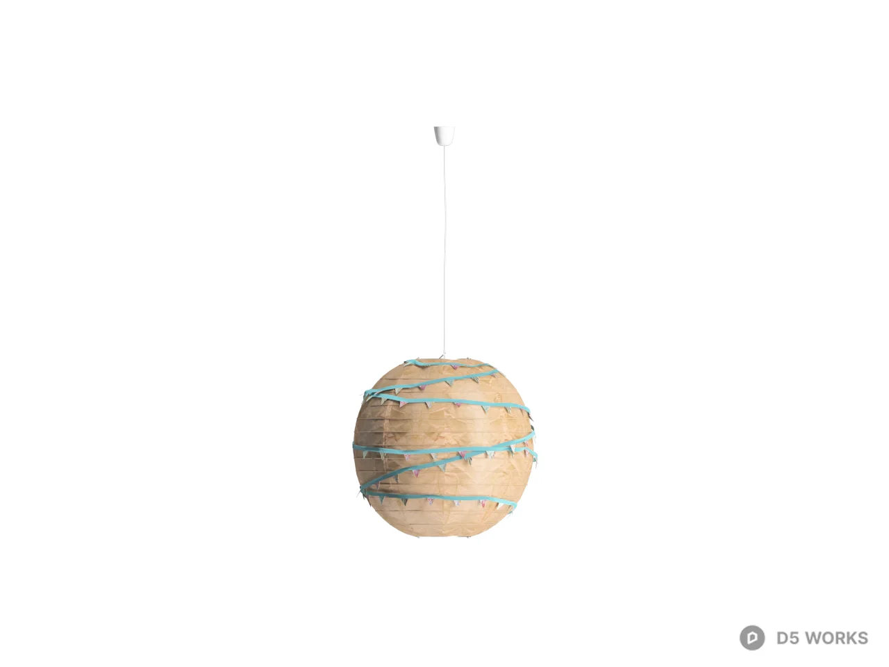 Rattan Woven Pendant Lamp 3d model thumbnail 2