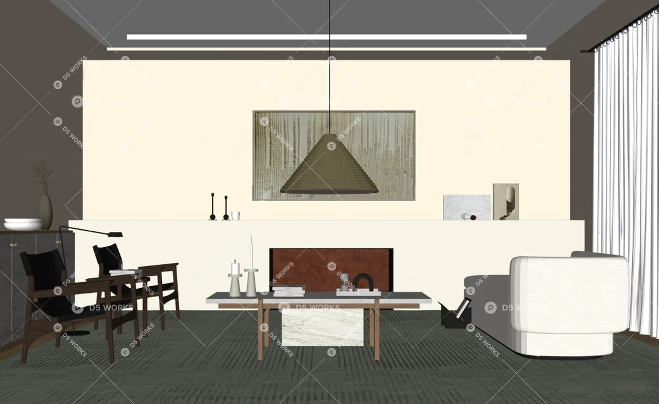 Japanese Home Living Room 3d model thumbnail 2