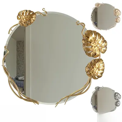 Gold Leaf Ornamented Decorative Mirror 3d model