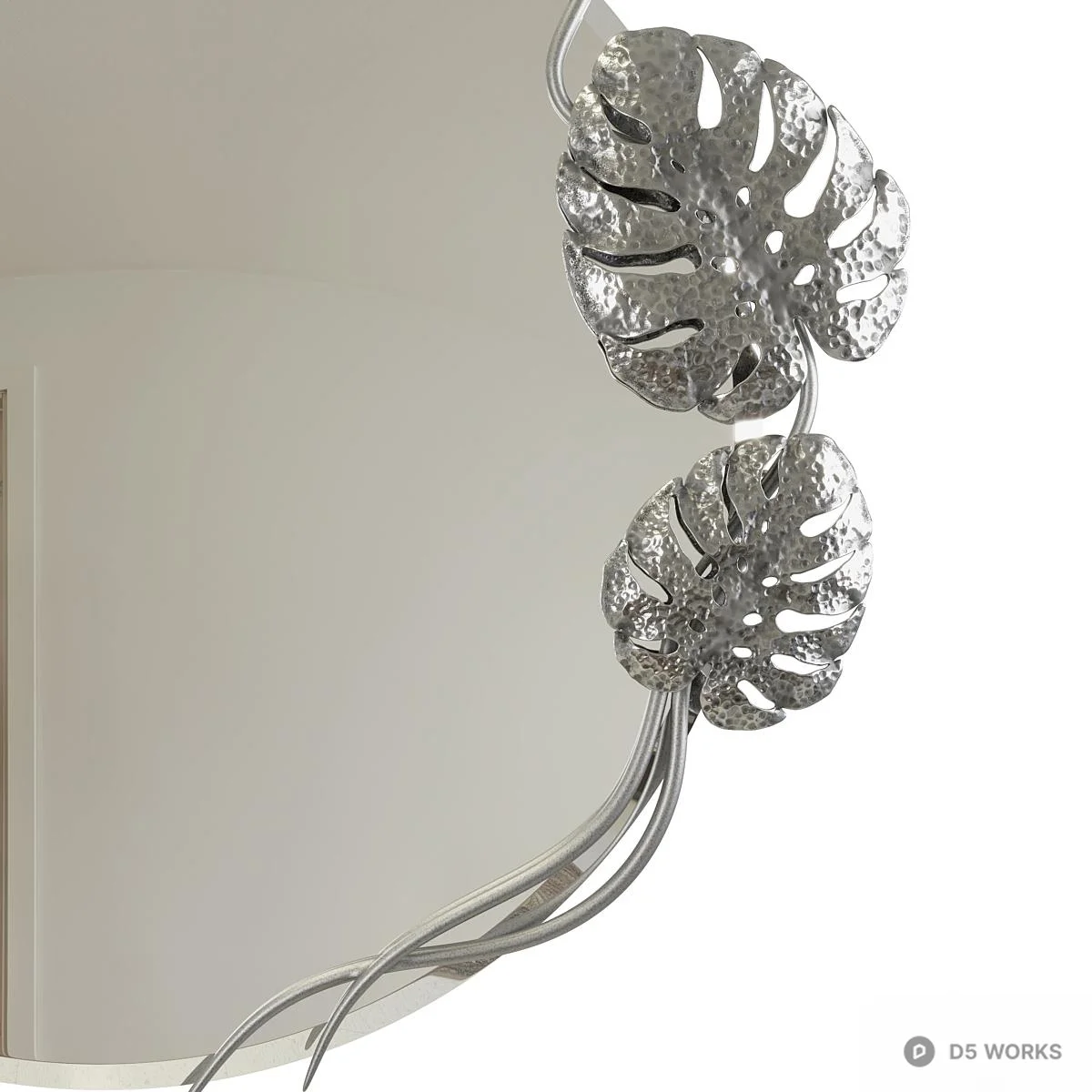 Gold Leaf Ornamented Decorative Mirror 3d model thumbnail 7