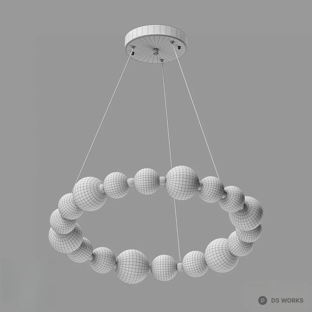 Modern Orb Chandelier 3d model thumbnail 2