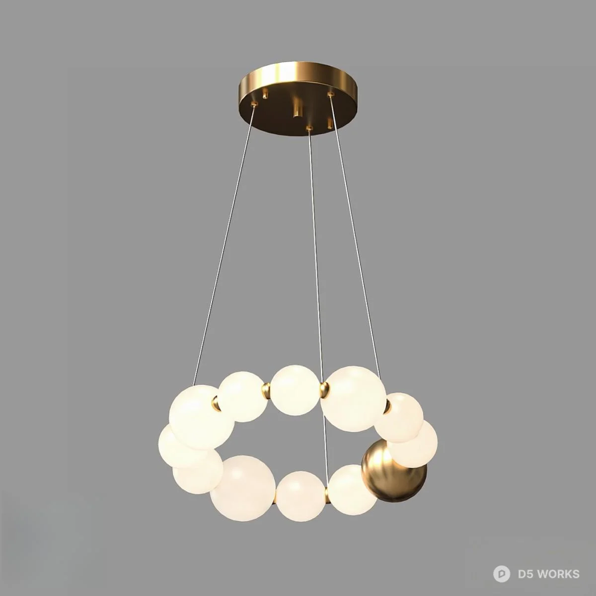 Modern Orb Chandelier 3d model thumbnail 3
