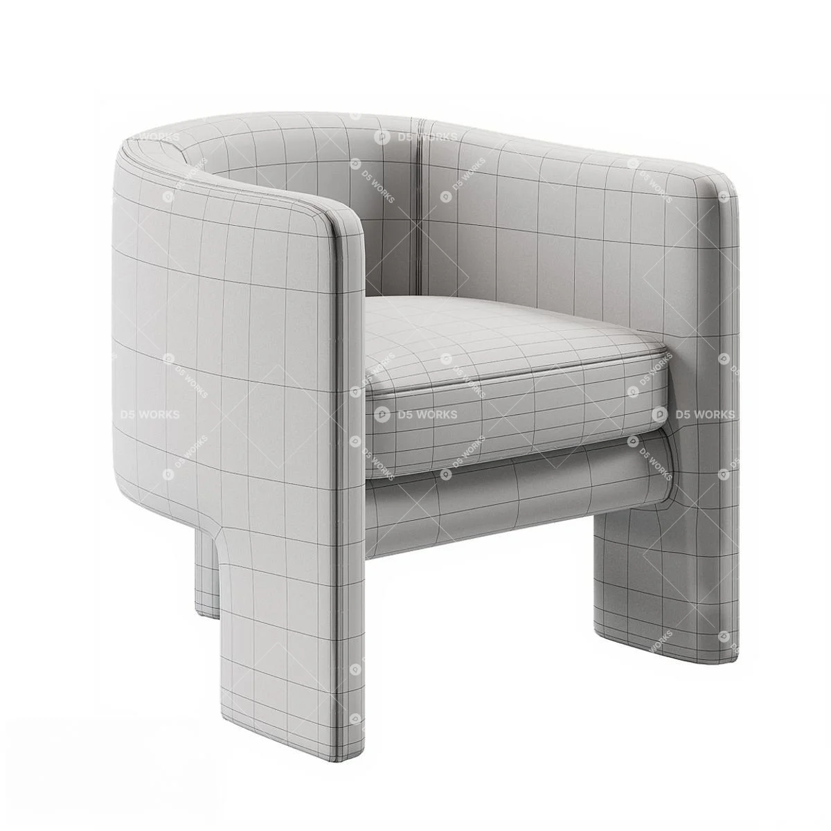 Contemporary Armchair 3d model thumbnail 3