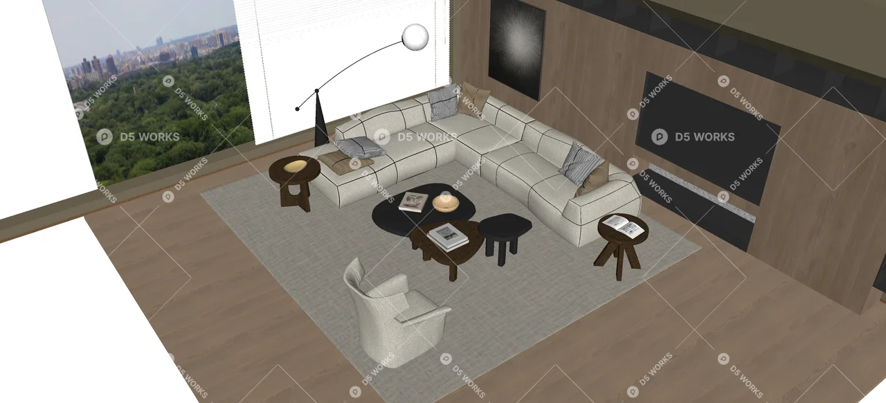 Italian Home Living Room 3d model thumbnail 2