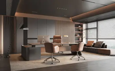 Modern Executive Office with Minimalist Design 3d model
