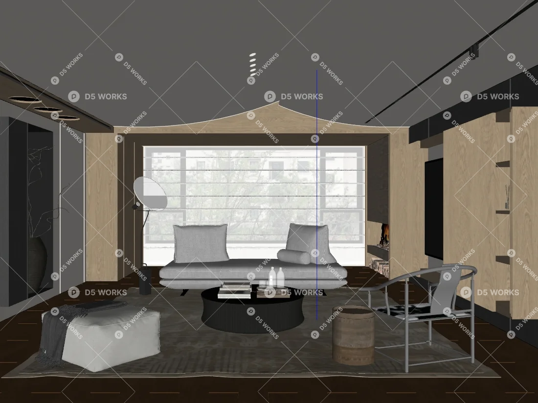 Japanese Home Living Room 3d model thumbnail 2