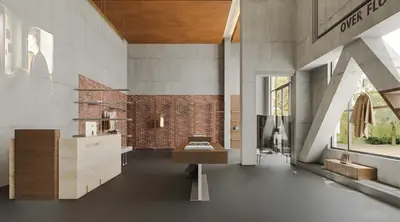 Modern Industrial Clothing & Shoe Store