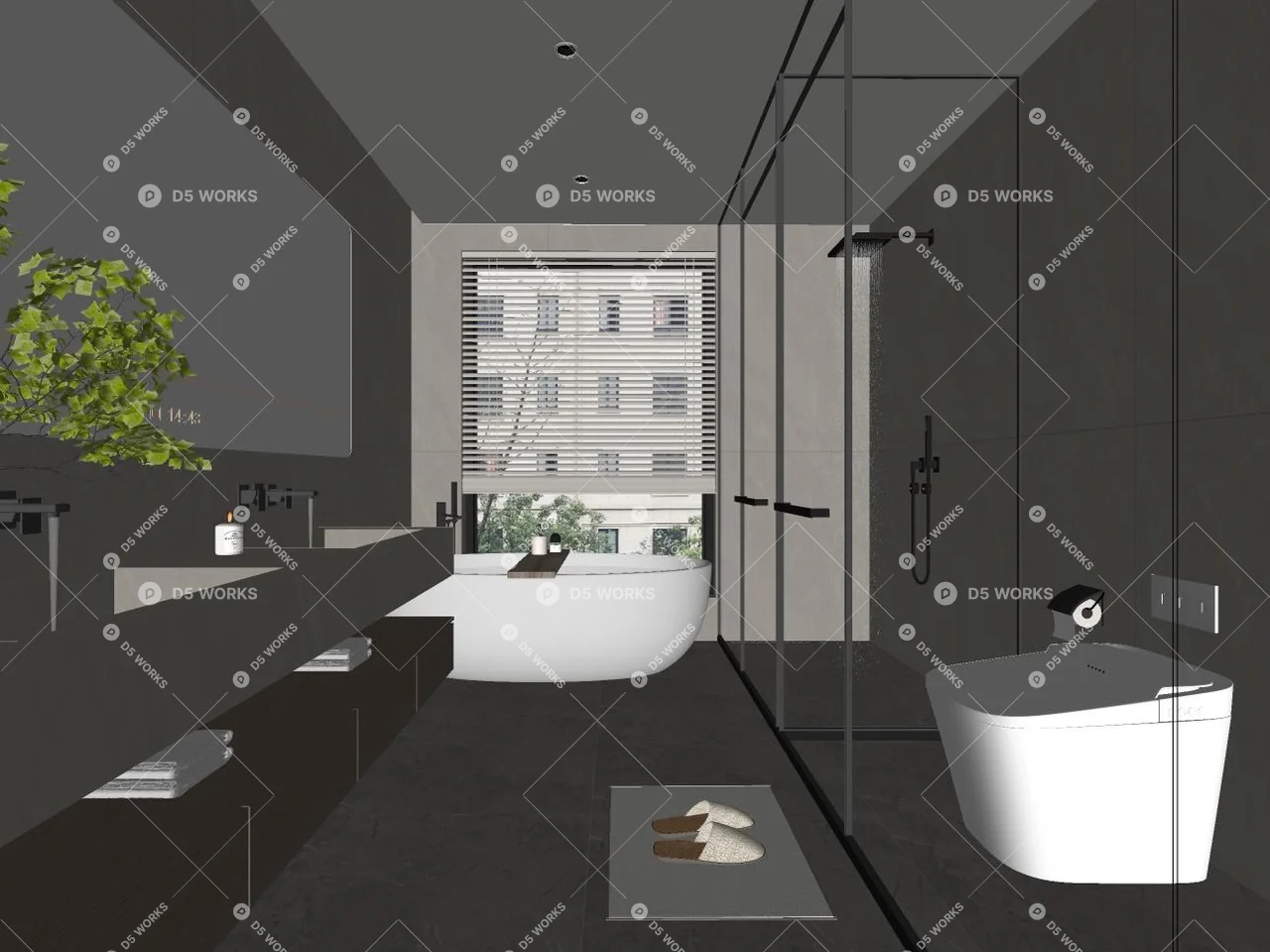 Modern Bathroom 3d model thumbnail 2