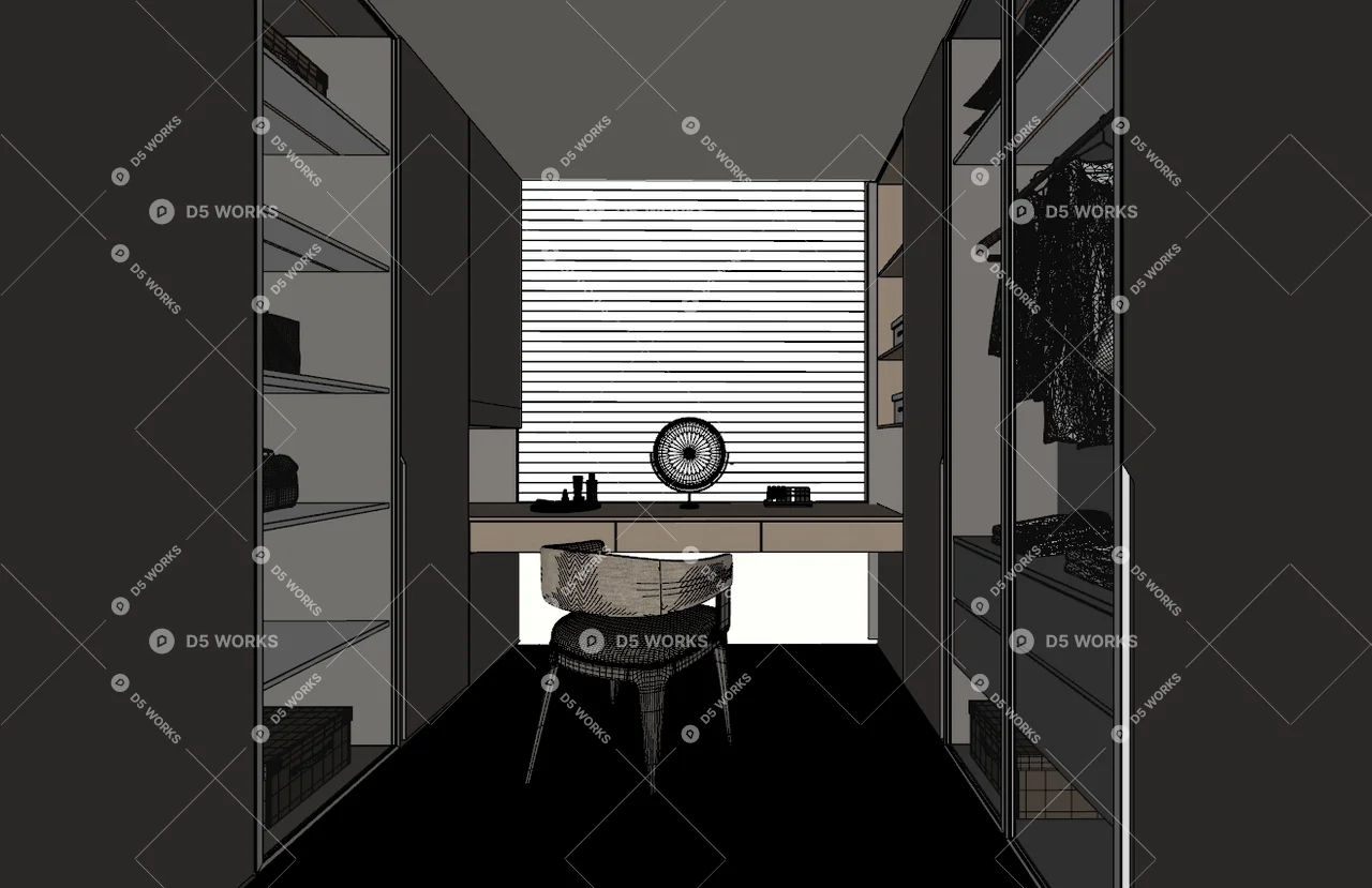 Italian Walk-in Closet 3d model thumbnail 2