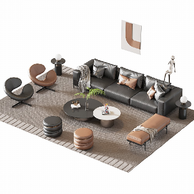 Italian Sofa & Side Table Set