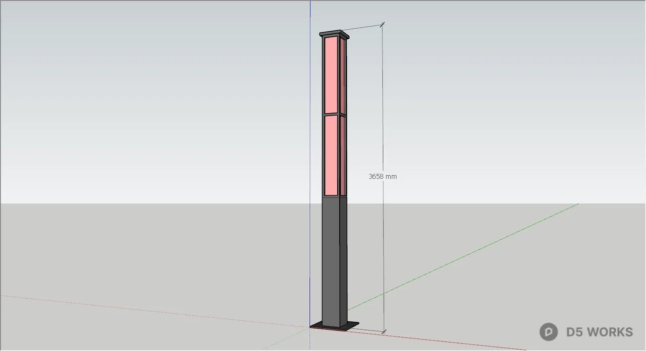 Modern Courtyard Bollard Light 3d model thumbnail 2