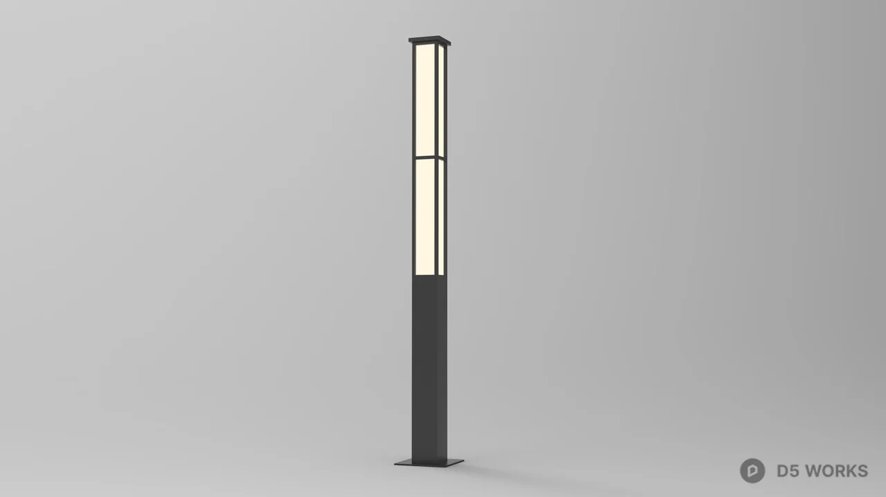 Modern Courtyard Bollard Light 3d model - Image 1