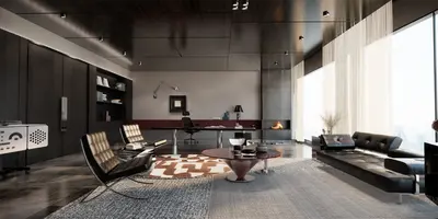 Modern Executive Office With Minimalist Design 3d model