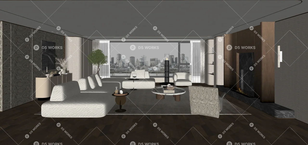 Home Living Room 3d model thumbnail 2