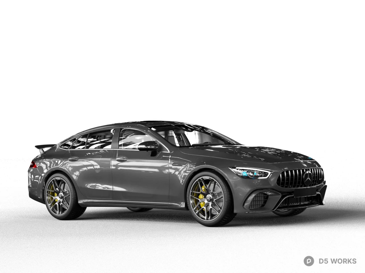 Sleek Gray Sports Car 3d model - Image 1
